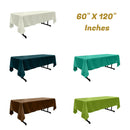 60" X 132" Rectangular Polyester Poplin Tablecloth