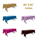 60" X 84" Rectangular Polyester Poplin Tablecloth