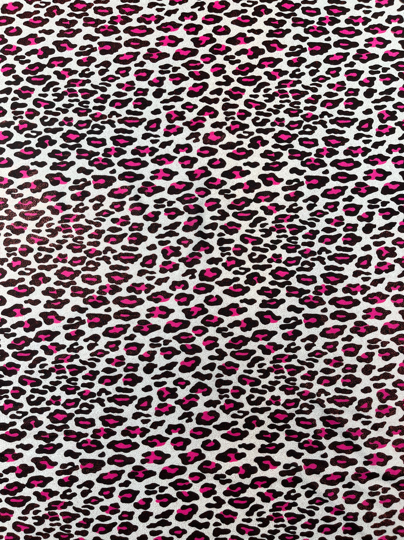 LEOPARD PRINT WITH FOIL STRETCH SPANDEX (by the yard)