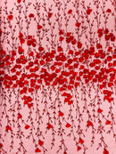 Satin 3D floral glitter sequin fabric/prom/wedding lace/costume/apparel.