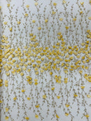 Satin 3D floral glitter sequin fabric/prom/wedding lace/costume/apparel.