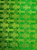 METALLIC BIG CROSS JACQUARD SATIN FABRIC (by the yard)