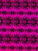 Hot Rod Tricot Holographic 4 Way Spandex With Black Flocking Flames And Red Glitter Fabric-