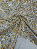 FOIL FLAME SPANDEX FABRIC (by the yard)