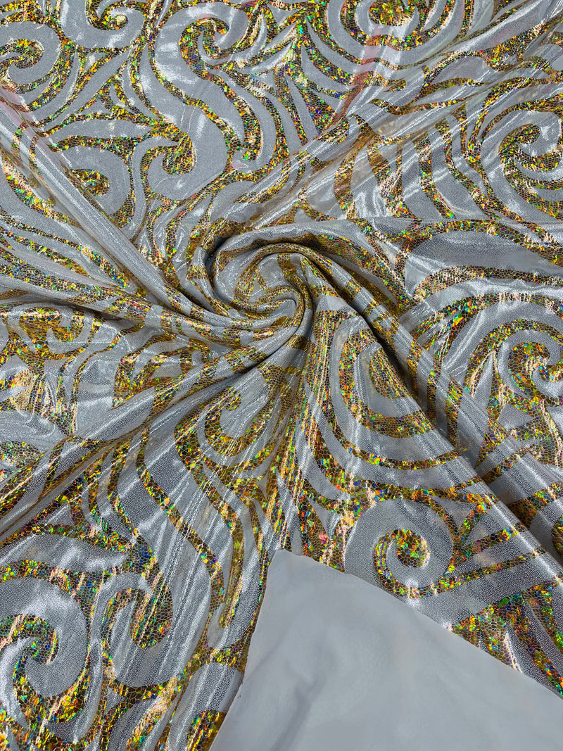 FOIL FLAME SPANDEX (by the yard)