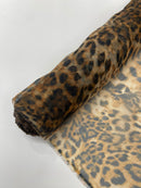 LEOPARD ANIMAL PRINT ON LIQUID ORGANZA FABRIC (By The Yard)