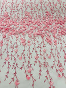 Satin 3D floral glitter sequin fabric/prom/wedding lace/costume/apparel.