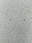 JEWEL VINE BEADED LACE ON MESH FABRIC (By The Yard)