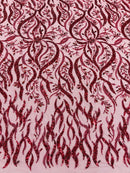 JEWEL VINE BEADED LACE ON MESH FABRIC (By The Yard)