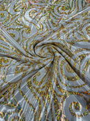 FOIL FLAME SPANDEX FABRIC (by the yard)