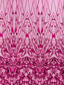 GEOMETRIC BEADED DESIGN ON A MESH LACE FABRIC (By The Yard)