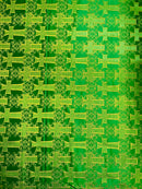 METALLIC BIG CROSS JACQUARD SATIN FABRIC (by the yard)