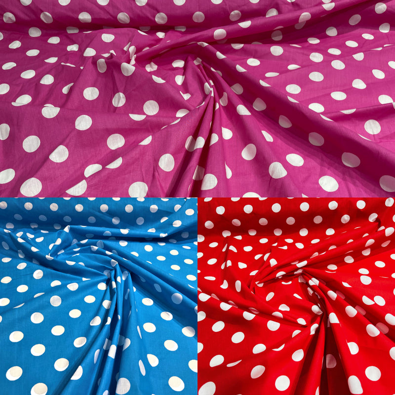 POLKA DOT POLY COTTON (by the yard)