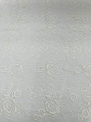 3D Full Roses Chunky Glitter Design On A Mesh Lace Fabric/Prom.
