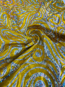 FOIL FLAME SPANDEX FABRIC (by the yard)