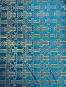METALLIC BIG CROSS JACQUARD SATIN FABRIC (by the yard)