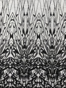 GEOMETRIC BEADED DESIGN ON A MESH LACE FABRIC (By The Yard)