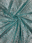 FOIL LEOPARD PRINT ON A STRETCH SPANDEX FABRIC (by the yard)