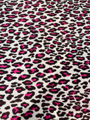LEOPARD PRINT WITH FOIL STRETCH SPANDEX FABRIC (by the yard)