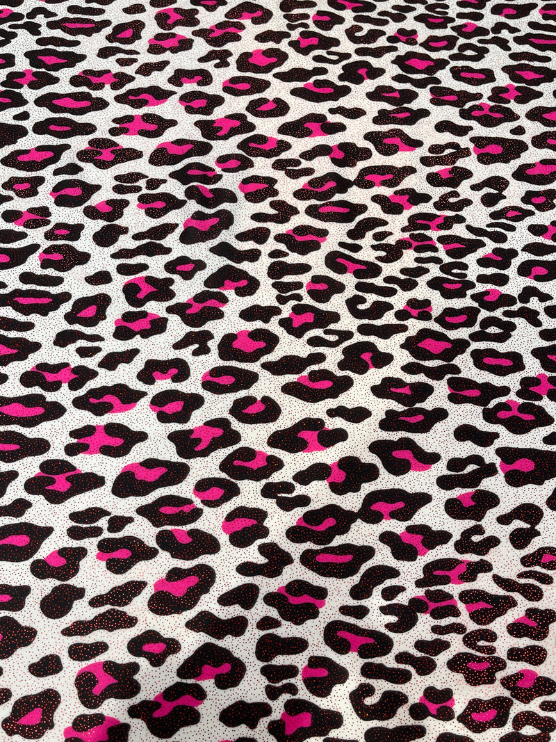 LEOPARD PRINT WITH FOIL STRETCH SPANDEX (by the yard)