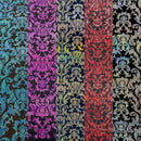 HOLOGRAPHIC DAMASK NYLON SPANDEX FABRIC (By The Yard)