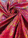 Illusion foil Snake design on a stretch velvet fabric-Sold by the yard.