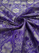 METALLIC CROSS/CHALIS JACQUARD FABRIC (by the yard)