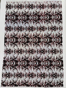 Hot Rod Tricot Holographic 4 Way Spandex With Black Flocking Flames And Red Glitter Fabric-