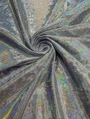 OIL SLICK IRIDESCENT FOGGY FOIL STRETCH VELVET FABRIC (By The Yard