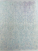KING DAMASK SEQUIN STRETCH MESH FABRIC (By The Yard)