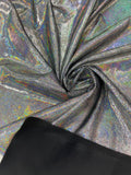 OIL SLICK IRIDESCENT FOGGY FOIL STRETCH VELVET (By The Yard