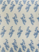 ELEGANT BEADED FLORAL LACE ON MESH FABRIC (By The Yard)