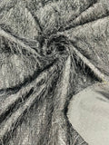 Shaggy Jacquard Faux Ostrich/Eye Lash Feathers Fringe With Metallic Thread By The Yard