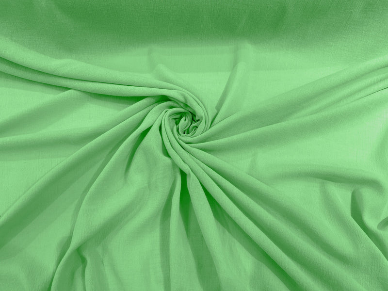 Apple Green 48/50" Wide 100% Cotton Lightweight Crushed Gauze Fabric By The Yard