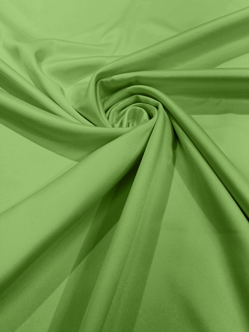 Apple Green Solid Matte Lamour Satin Duchess Fabric Bridesmaid Dress 58" Wide/Sold By The Yard