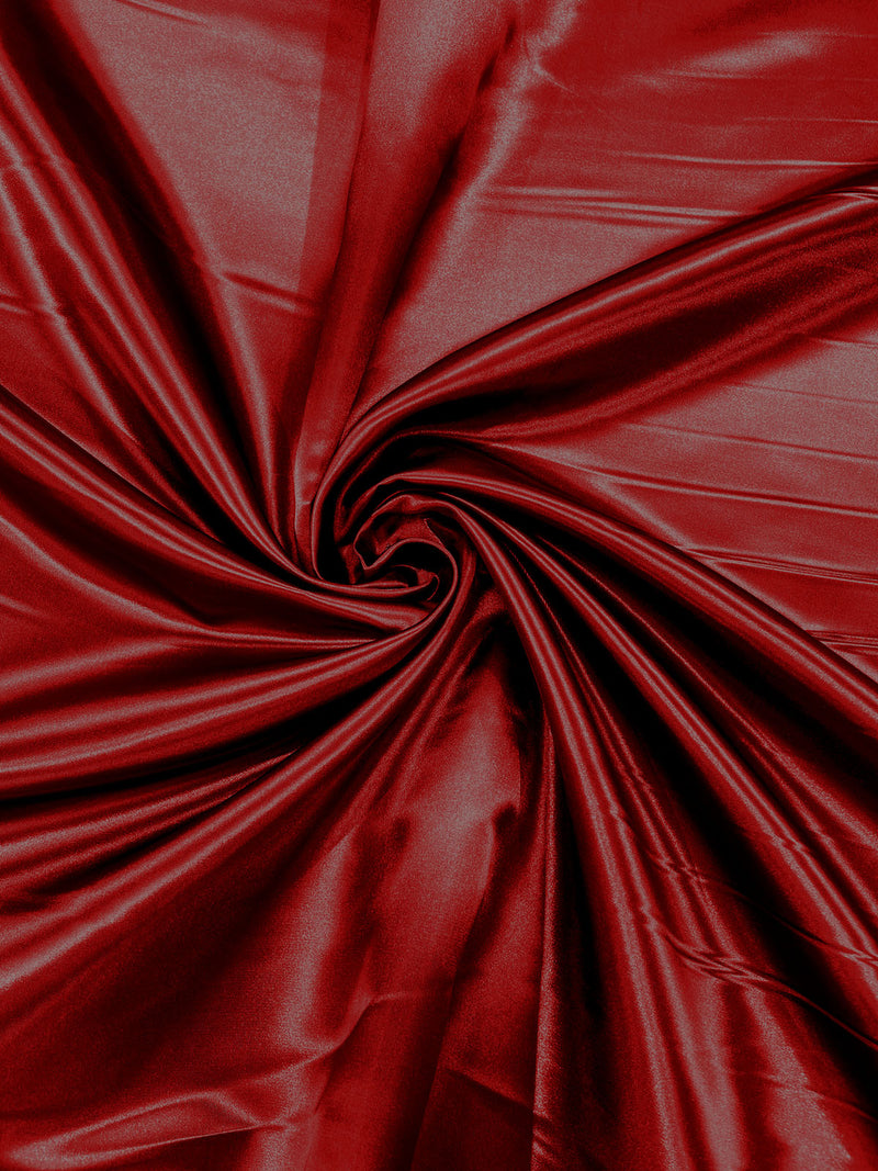 Apple Red - Heavy Shiny Bridal Satin Fabric for Wedding Dress, 60"inches Wide SoldByTheYard.