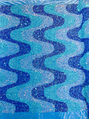 WAVE SEQUIN VELVET FABRIC (By The Yard)