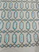 JEWEL SEQUIN STRETCH MESH  FABRIC (By The Yard)