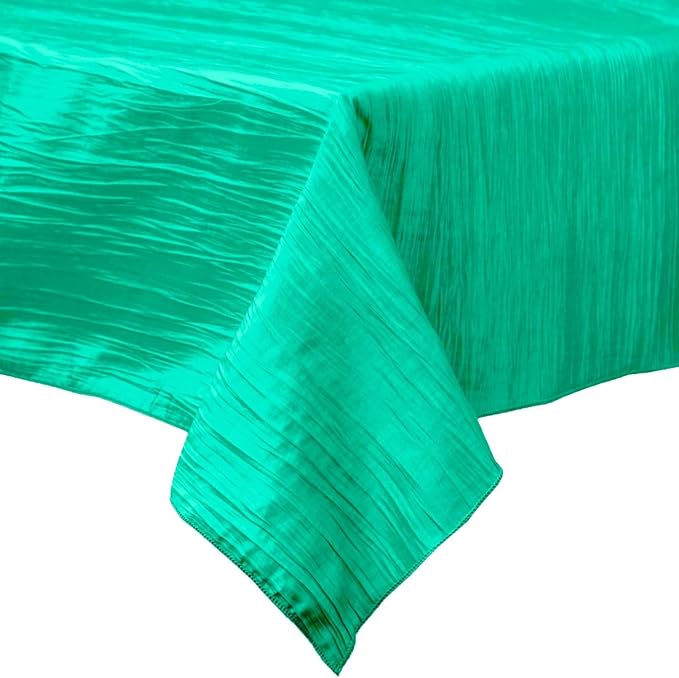 Rectangular Light Weight Accordion Design Crushed Taffeta Seamless Table Overlay. (58" Inches x 72" Inches)