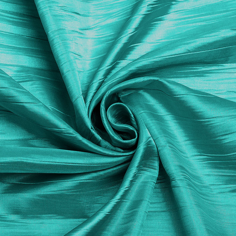 Aqua Green - Crushed Taffeta Fabric - 54" Width - Creased Clothing Decorations Crafts - Sold By The Yard
