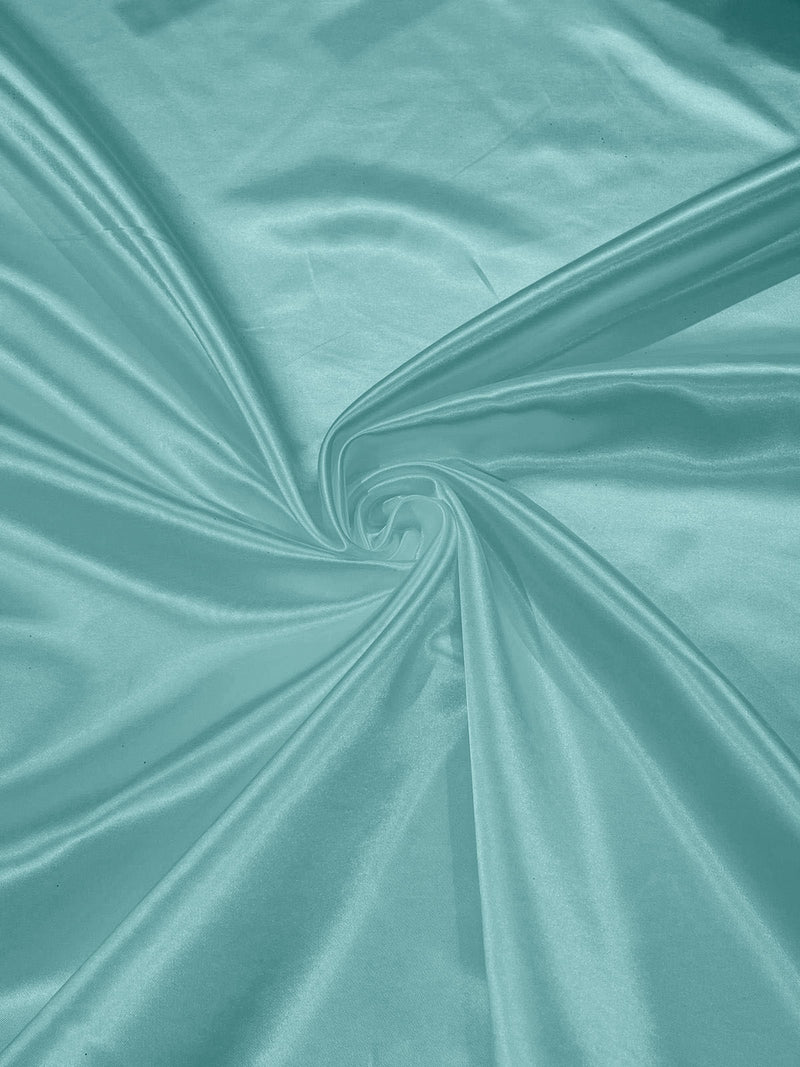 Aqua Green - Heavy Shiny Bridal Satin Fabric for Wedding Dress, 60"inches Wide SoldByTheYard.
