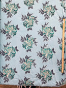 Multi Floral Color Jacquard Satin, Sold by The Yard.