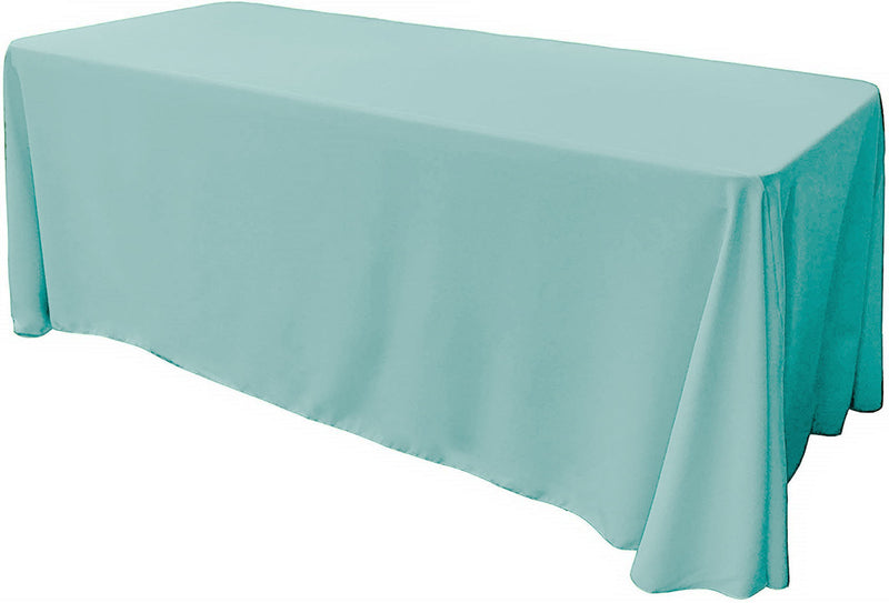Aqua Rectangular Seamless Polyester Poplin Tablecloth, for Party/Wedding Tablecloth