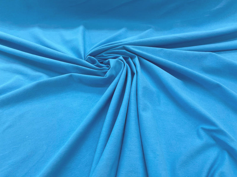 Aqua Blue Cotton Jersey Spandex Knit Blend 95% Cotton 5 percent Spandex/58" Wide/Costume
