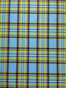 PLAID MULTICOLOR CHECKERED SPANDEX (by the yard)