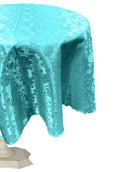 42" ROUND TABLECLOTH ROSES JACQUARD SATIN