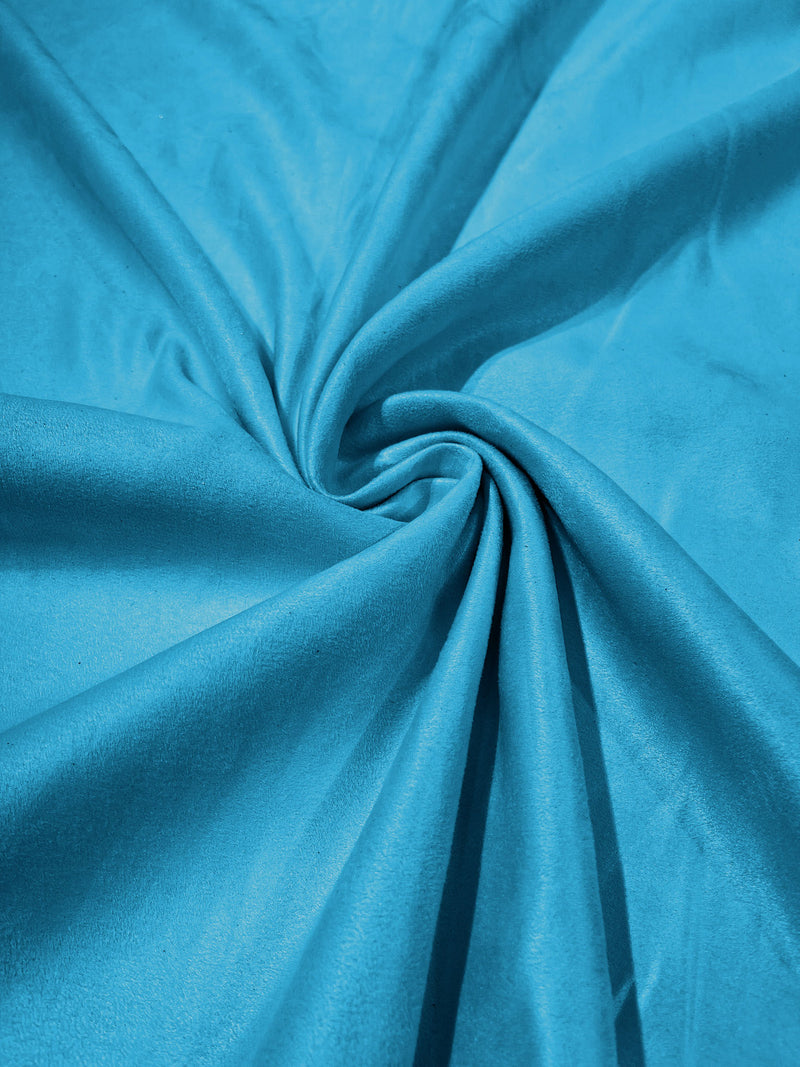 Aqua Faux Suede Polyester Fabric | Microsuede | 58" Wide.