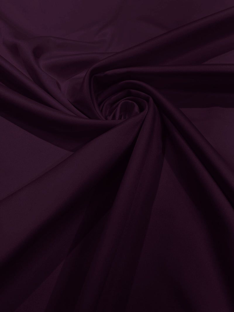 Aubergine Solid Matte Lamour Satin Duchess Fabric Bridesmaid Dress 58" Wide/Sold By The Yard