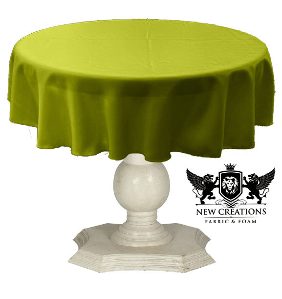 Tablecloth Solid Dull Bridal Satin Overlay for Small Coffee Table Seamless. Avocado Green