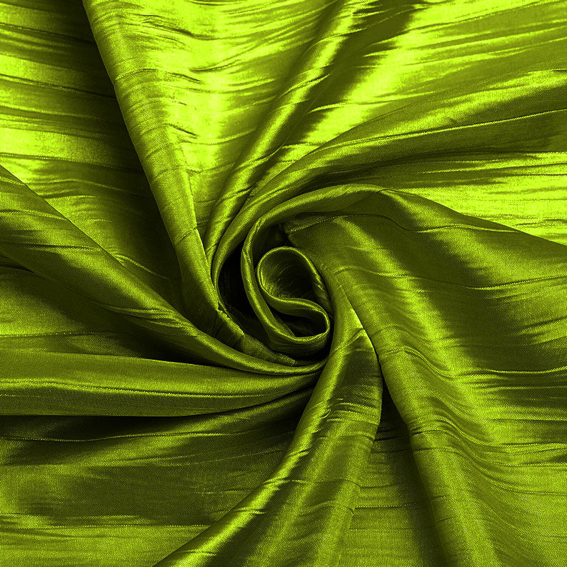 Avocado - Crushed Taffeta Fabric - 54" Width - Creased Clothing Decorations Crafts - Sold By The Yard
